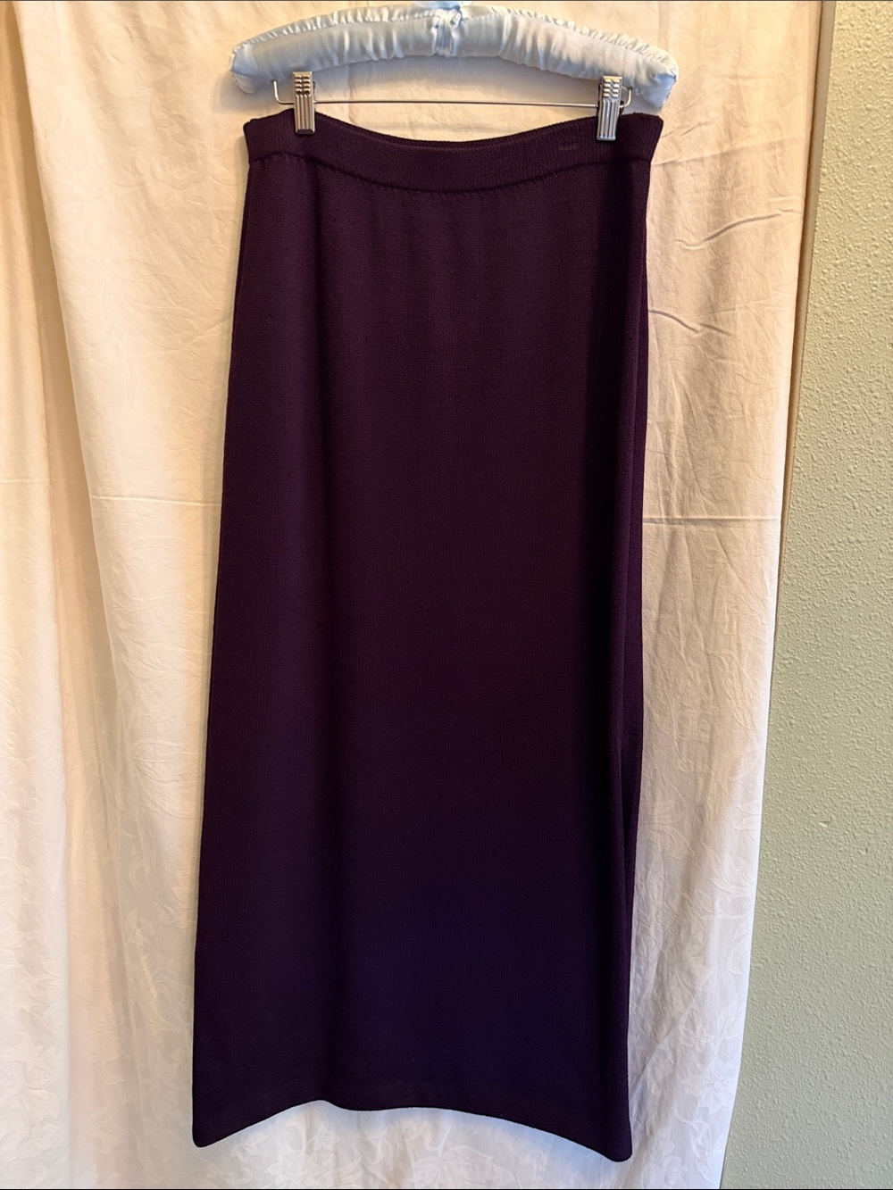 St. John Deep Plum Maxi Knit Skirt